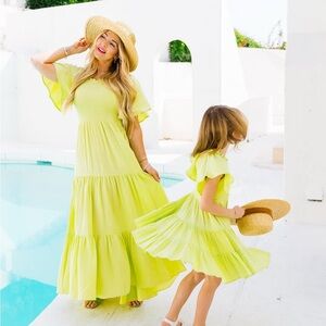 Elegant Lime Maxi Dress for Women